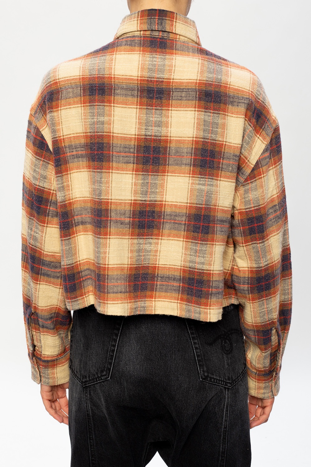 Beige Cropped check shirt R13 Vitkac Italy